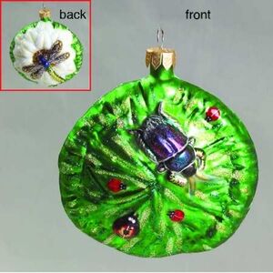 Slavic Asian Treasures Glass Blown Christmas Ornament Dragonfly Beetle Ladybug